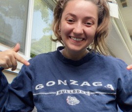 Jenna Freschi opted for her Gonzaga Bulldogs tee and made sure to let us know that the only reason she didn’t go for her beloved Vancouver Canucks jersey is because it's “deep in storage right now.”