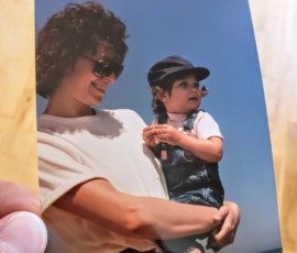 “Here's one I keep within eyesight of my desk. She's about my age here and we're at the beach on Cape Cod, where we'd spend time every summer when I was little. She passed away when I was 21, and Mother's Day is still rough, but I try to keep her spirit alive with my memories of her and by how I think about her when I look at photos like this. She was such a loving, fun, and funny person and I miss her every day.” Thea Condaxis
